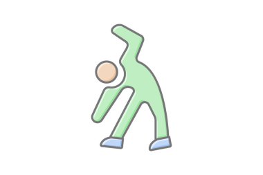 Esneklik simgesi, hareketlilik, aralık, hareket, gerilme çizgisel renk simgesi, düzenlenebilir vektör simgesi, piksel mükemmel, illüstratör ai dosyası