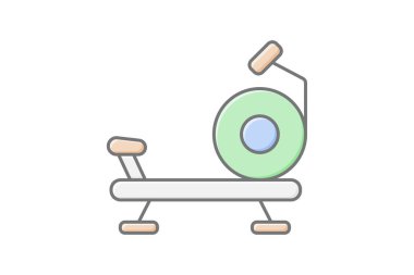 Kürek çekme Makinesi simgesi, makine, kürekçi, kardiyo, egzersiz lineal renk simgesi, düzenlenebilir vektör simgesi, piksel mükemmel, illüstratör ai dosyası