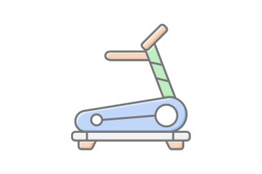 Koşu bandı simgesi, çalışma, kardiyo, egzersiz lineal renk simgesi, düzenlenebilir vektör simgesi, piksel mükemmel, illüstratör ai dosyası