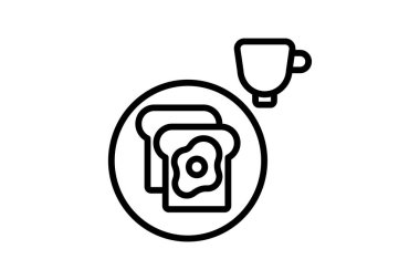 Kahvaltı simgesi, kahvaltı seçenekleri, sabah yemeği, brunch, kahvaltı menü çizgisi simgesi, düzenlenebilir vektör simgesi, piksel mükemmel, illüstratör ai dosyası