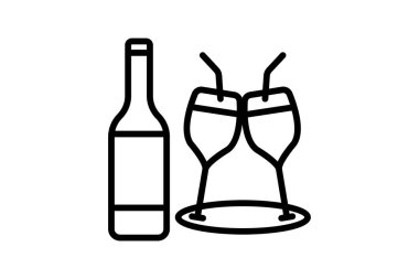 İçecek simgesi, hilal, çelenk, dekorasyon, simge çizgisi simgesi, düzenlenebilir vektör simgesi, piksel mükemmel, illüstratör ai dosyası