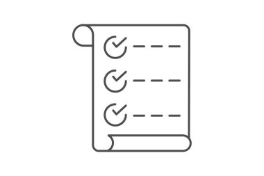 Doğrulama simgesi, onay e- postası, onay iletisi, sipariş makbuzu, onay sayfası inceliği simgesi, düzenlenebilir vektör simgesi, piksel mükemmel, illüstratör ai dosyası