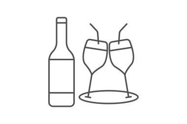 İçecek simgesi, hilal, çelenk, dekorasyon, ikon ince çizgi simgesi, düzenlenebilir vektör simgesi, piksel mükemmel, illüstratör ai dosyası