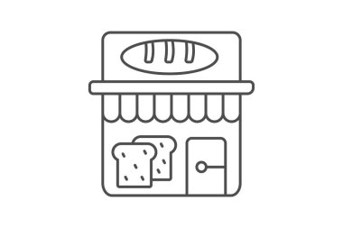 Fırın simgesi, afiş, kutlama, simge, bayram sancak ince çizgisi simgesi, düzenlenebilir vektör simgesi, piksel mükemmel, illüstratör ai dosyası