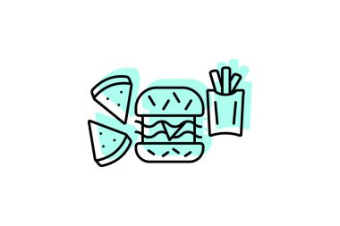 Fast Food simgesi, fast-servis, fast-food restoranı, fast food zinciri gölge çizgisi ikonu, düzenlenebilir vektör simgesi, piksel mükemmel, illüstratör ai dosyası