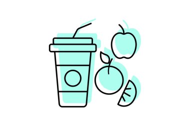 Meyve Smoothies simgesi, takas, kutlama, ikon, bayram rengi gölge ince simgesi, düzenlenebilir vektör simgesi, piksel mükemmel, illüstratör ai dosyası