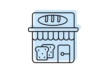 Fırın simgesi, afiş, kutlama, simge, bayram sancak rengi gölge ince simgesi, düzenlenebilir vektör simgesi, piksel mükemmel, illüstratör ai dosyası
