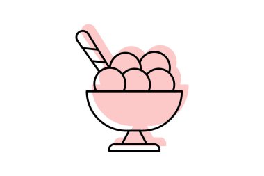 Dondurma simgesi, davul rulosu, kutlama, ikon, festivalsel müzik rengi gölge ince simgesi, düzenlenebilir vektör simgesi, piksel mükemmel, illüstratör ai dosyası