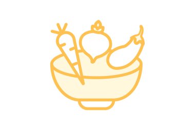 Vejetaryen ikonu, vejetaryen seçenekleri, vejetaryen seçenekleri, vejetaryen seçenekleri, sebze tabanlı duoton çizgisi simgesi, düzenlenebilir vektör simgesi, piksel mükemmel, illüstratör ai dosyası