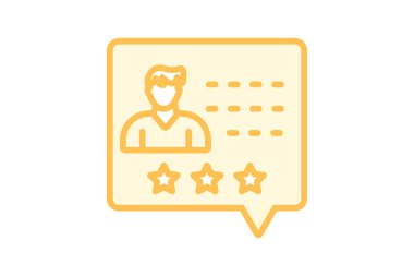 Reytingler ve Değerlendirme simgesi, müşteri değerlendirmeleri, müşteri değerlendirmeleri, yıldız reytingleri, ürün reytingleri duotone çizgi simgesi, düzenlenebilir vektör simgesi, piksel mükemmel, illüstratör ai dosyası