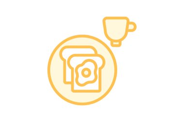 Kahvaltı simgesi, kahvaltı seçenekleri, sabah yemeği, brunch, kahvaltı menüsü duotone çizgi simgesi, düzenlenebilir vektör simgesi, piksel mükemmel, illüstratör ai dosyası