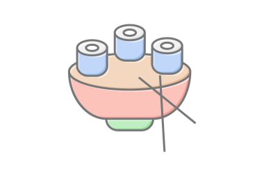 Suşi ikonu, suşi barı, suşi restoranı, suşi menüsü, suşi rulo lineal renk ikonu, düzenlenebilir vektör ikonu, piksel mükemmel, illüstratör ai dosyası
