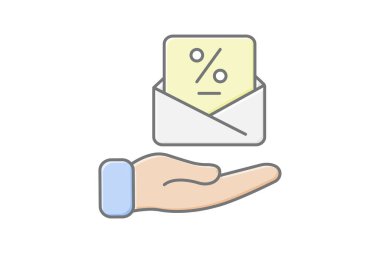 Özel Teklif simgesi, anlaşmalar, indirimler, promosyonlar, tasarruf lineal renk simgesi, düzenlenebilir vektör simgesi, piksel mükemmel, illüstratör ai dosyası