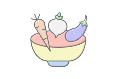 Vejetaryen ikonu, vejetaryen seçenekleri, vejetaryen seçenekleri, vejetaryen seçenekleri, bitkisel temelli doğrusal renk simgesi, düzenlenebilir vektör simgesi, piksel mükemmel, illüstratör ai dosyası