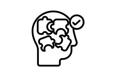 Problem çözme ikonu, problem çözme becerileri, problem çözme teknikleri, problem çözme stratejileri, problem çözme yaklaşımları çizgi simgesi, düzenlenebilir vektör simgesi, piksel mükemmel, illüstratör ai dosyası