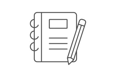 Ev ödevi planlayıcı simgesi, atama planlayıcısı, proje planlayıcısı, çalışma planlayıcısı ince çizgi simgesi, düzenlenebilir vektör simgesi, piksel mükemmel, illüstratör ai dosyası