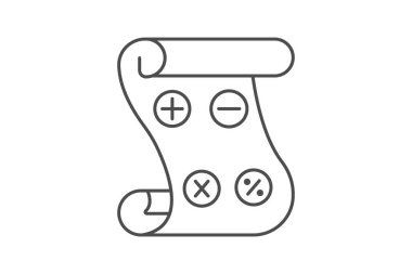 Matematik simgesi, matematik, aritmetik, cebir, geometri ince çizgi simgesi, düzenlenebilir vektör simgesi, piksel mükemmel, illüstratör ai dosyası