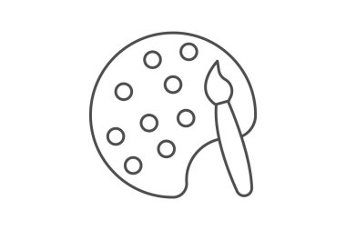 Sanat simgesi, sanatsal çalışma, sanatsal araştırma, sanatsal araştırma, görsel sanatlar ince ikonu, düzenlenebilir vektör simgesi, piksel mükemmel, illüstratör ai dosyası