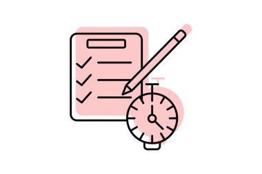 Sınav simgesi, değerlendirmeler, testler, incelemeler, değerlendirmeler, renk gölge inceliği simgesi, düzenlenebilir vektör simgesi, piksel mükemmel, illüstratör ai dosyası