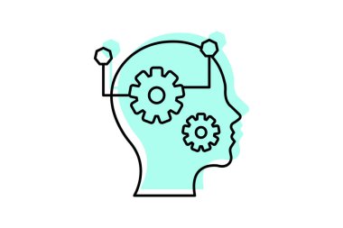 Eleştirel Düşünme simgesi, eleştirel düşünme becerileri, eleştirel düşünme gelişimi, eleştirel düşünme gelişimi, eleştirel düşünme yeterliliği renk gölge ince simgesi, düzenlenebilir vektör simgesi, piksel mükemmelliği, illüstratör ai dosyası