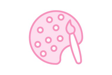 Sanat simgesi, sanatsal çalışma, sanatsal araştırma, sanatsal araştırma, görsel sanatlar duotone çizgi simgesi, düzenlenebilir vektör simgesi, piksel mükemmel, illüstratör ai dosyası