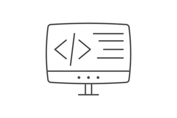Icono Codificación Programación Programación Computadoras Desarrollo Software Codificación Lenguajes Icono — Vector de stock