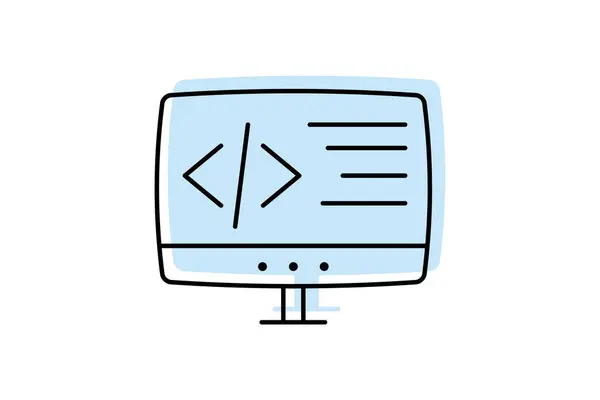 Icono Codificación Programación Programación Informática Desarrollo Software Lenguajes Codificación Icono — Vector de stock