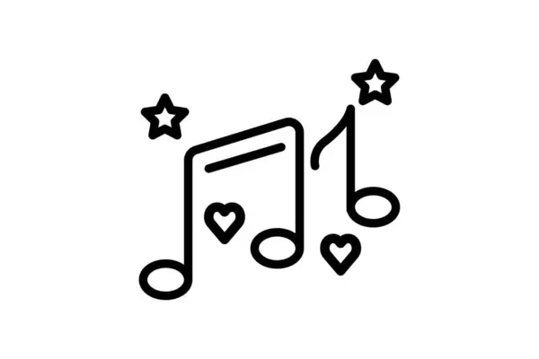 Ikona Muzyki Studium Muzyczne Badania Muzyczne Zapytanie Muzyczne Ikona Linii Ilustracja Stockowa