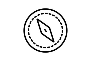 Pusula simgesi, navigasyon pusulası, yön pusulası, manyetik pusula, pusula uygulama satırı simgesi, düzenlenebilir vektör simgesi, piksel mükemmel, illüstratör ai dosyası