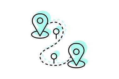 Hedef simge, hedefler, seyahat hedefleri, seyahat noktaları, tatil hedefi renk gölge ince simgesi, düzenlenebilir vektör simgesi, piksel mükemmel, illüstratör ai dosyası