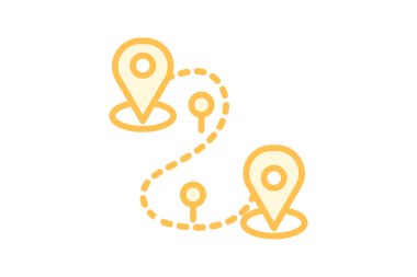 Hedef simge, varış noktaları, seyahat hedefleri, tatil varış noktaları, duotone satır simgesi, düzenlenebilir vektör simgesi, piksel mükemmel, illüstratör ai dosyası