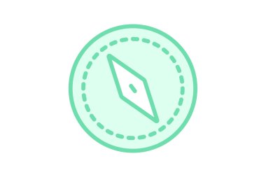 Pusula simgesi, navigasyon pusulası, yön pusulası, manyetik pusula, pusula uygulamaları duotone satır simgesi, düzenlenebilir vektör simgesi, piksel mükemmel, illüstratör ai dosyası