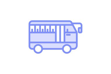 Otobüs simgesi, otobüsler, koç, koçlar, motor koçu duotone satır simgesi, düzenlenebilir vektör simgesi, piksel mükemmel, illüstratör ai dosyası