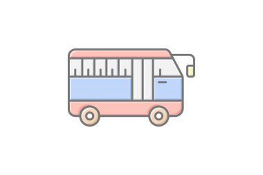 Otobüs simgesi, otobüsler, koç, koçlar, motor koçu doğrusal renk simgesi, düzenlenebilir vektör simgesi, piksel mükemmel, illüstratör ai dosyası