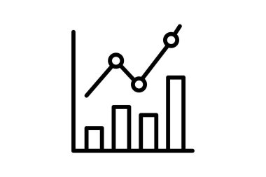 Grafik simgesi, grafikler, veri gösterimi, görsel tasvir, görsel temsil çizgisi simgesi, düzenlenebilir vektör simgesi, piksel mükemmel, illüstratör ai dosyası
