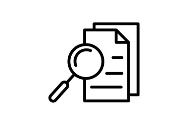 Araştırma simgesi, çalışma, soruşturma, keşif, sorgulama çizgisi simgesi, düzenlenebilir vektör simgesi, piksel mükemmel, illüstratör ai dosyası