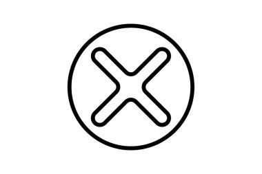 X Mark simgesi, x, cross, cross mark, satır simgesini sil, düzenlenebilir vektör simgesi, piksel mükemmel, illüstratör ai dosyası