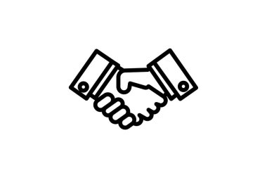 El sıkışma simgesi, tokalaşma simgesi, anlaşma, ortaklık, anlaşma satırı simgesi, düzenlenebilir vektör simgesi, piksel mükemmel, illüstratör ai dosyası