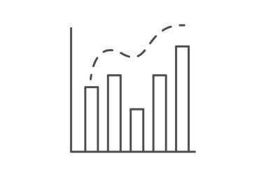 Histogram simgesi, histogram, frekans dağılımı, frekans grafiği, frekans diyagramı ince simgesi, düzenlenebilir vektör simgesi, piksel mükemmel, illüstratör ai dosyası