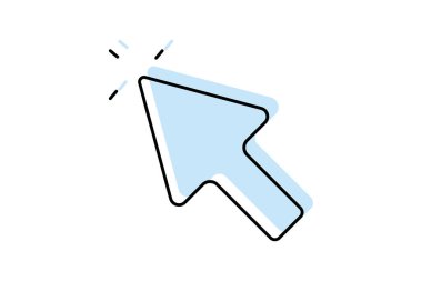 İşaret simgesi, imleç, fare imleci, tıklama, renk gölge inceliği simgesi, düzenlenebilir vektör simgesi, piksel mükemmel, illüstratör ai dosyası