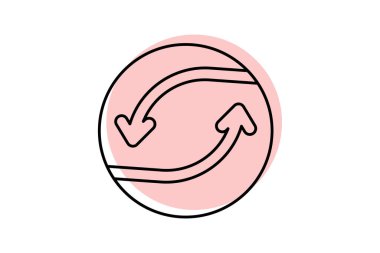 Ok simgesi, ok, yön, işaretçi, navigasyon renk inceliği simgesi, düzenlenebilir vektör simgesi, piksel mükemmel, illüstratör ai dosyası