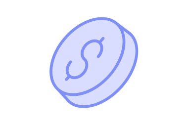 Bozuk para simgesi, para birimi, para, duoton satır simgesi, düzenlenebilir vektör simgesi, piksel mükemmel, illüstratör ai dosyası