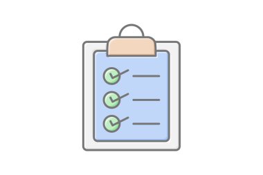 Kontrol listesi simgesi, kontrol listesi, yapılacaklar listesi, görev listesi, ajanda doğrusal renk simgesi, düzenlenebilir vektör simgesi, piksel mükemmel, illüstratör ai dosyası