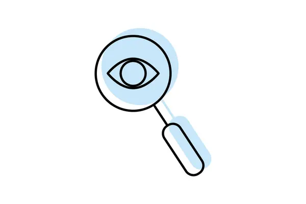 Vision Symbol Visionen Voraussicht Perspektive Outlook Farbe Schatten Thinline Symbol — Stockvektor