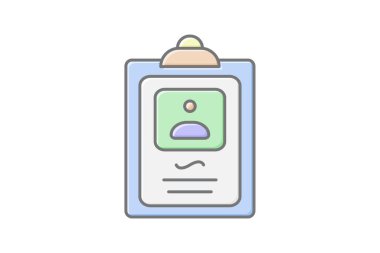 Biyolojik simge, biyografi, benim hakkımda, açıklama, kişisel doğrusal renk simgesi, düzenlenebilir vektör simgesi, piksel mükemmel, illüstratör ai dosyası