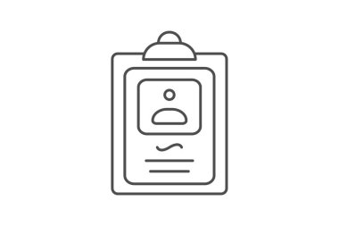 Biyolojik simge, biyografi, benim hakkımda, açıklama, kişisel ince çizgi simgesi, düzenlenebilir vektör simgesi, piksel mükemmel, illüstratör ai dosyası