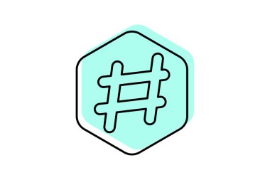 Etiket simgesi, etiket, trend, anahtar kelime, konu renk gölge inceliği simgesi, düzenlenebilir vektör simgesi, piksel mükemmel, illüstratör ai dosyası