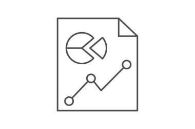 Analitik simge, veri, analiz, ağ, izleme ince simgesi, düzenlenebilir vektör simgesi, piksel mükemmel, illüstratör ai dosyası