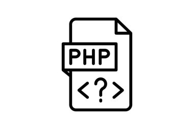 PHP simgesi, hipermetin, önişlemci, web, sunucu kenarı simgesi, düzenlenebilir vektör simgesi, piksel mükemmel, illüstratör ai dosyası