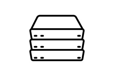 Veritabanı simgesi, veri depolama, yönetim, sistem satırı simgesi, düzenlenebilir vektör simgesi, piksel mükemmel, illüstratör ai dosyası